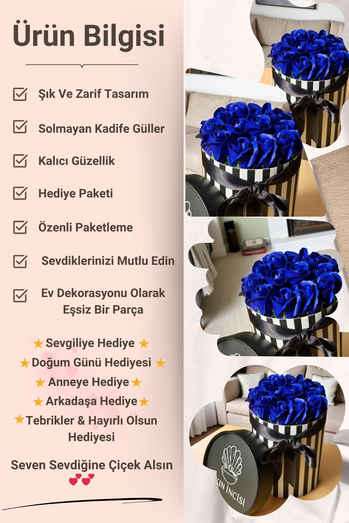 Sevdiklerinize Özel Hediyelik Gül Kutusu – Mavi Kokulu Gül