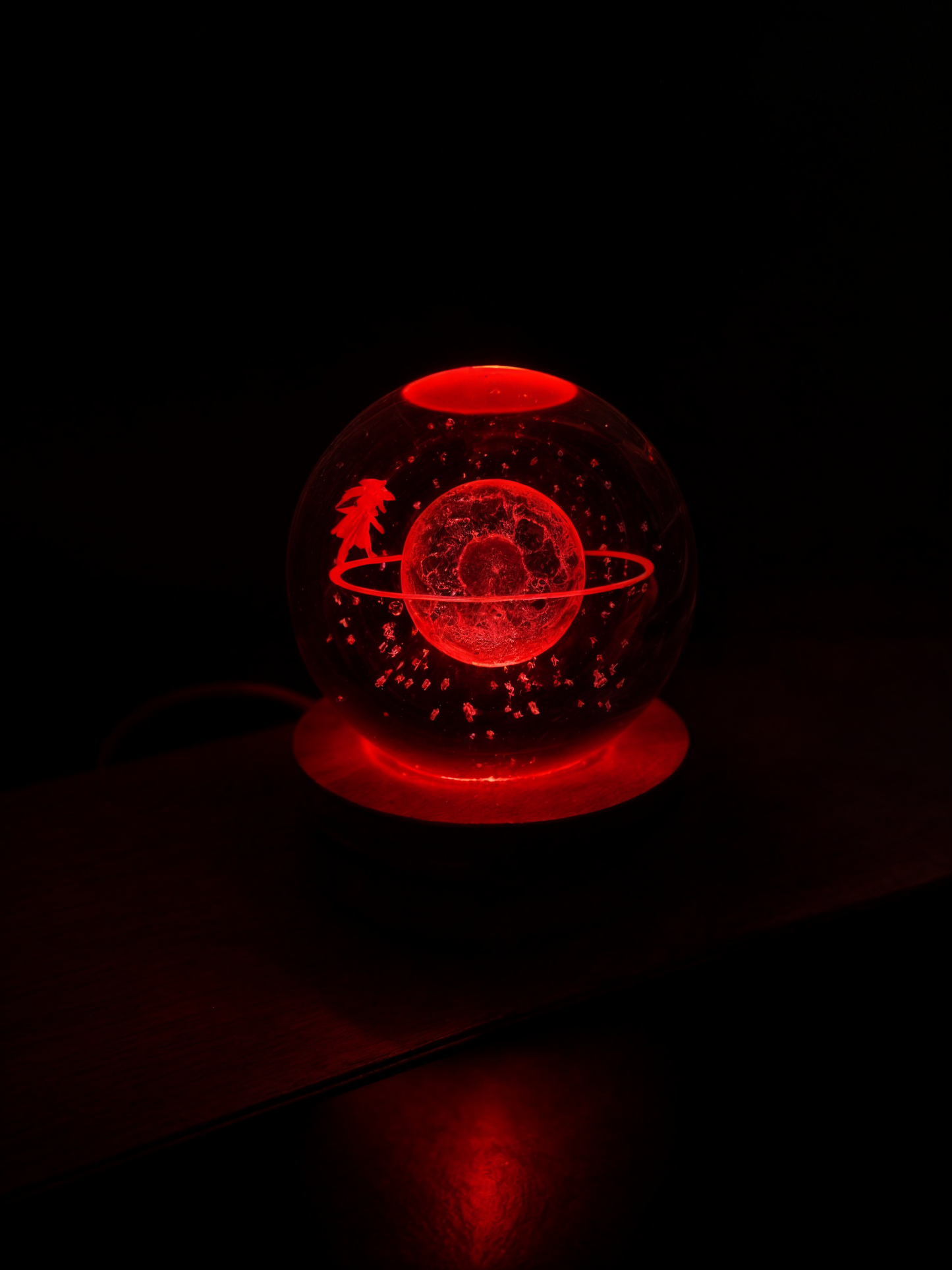 RGB Işıklı Satürn Kız Kar Küresi – Dekoratif Gece Lambası