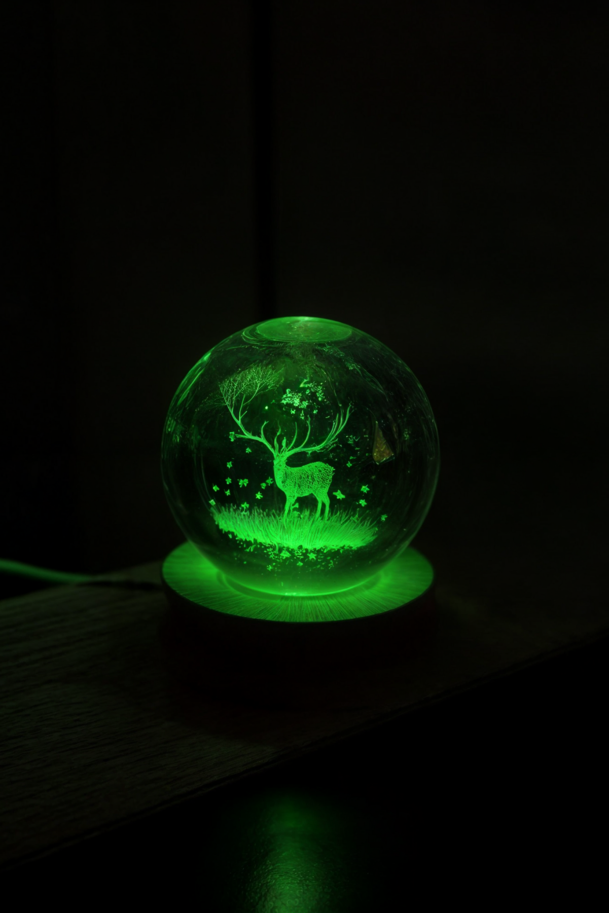 RGB Işıklı Geyikli Kar Küresi – Dekoratif Gece Lambası